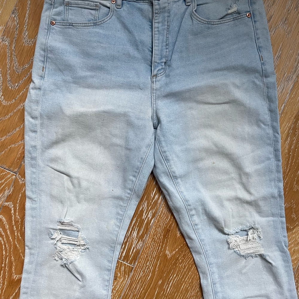 LOFT High Waist Skinny Ankle Light Wash Jeans